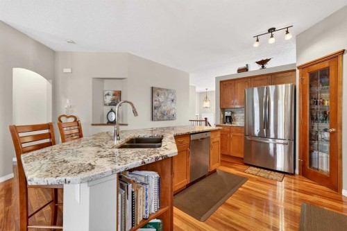51 Cranleigh Gardens Se, Calgary, AB - Indoor Photo Showing Kitchen With Double Sink With Upgraded Kitchen