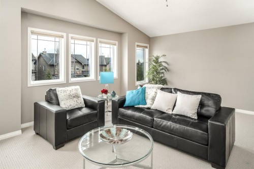 105 Aspen Stone Road Sw, Calgary, AB - Indoor Photo Showing Living Room
