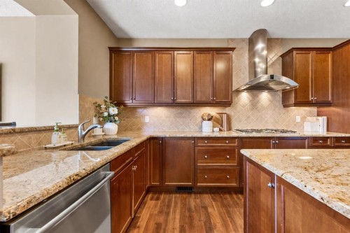 140 Mahogany Terrace Se, Calgary, AB - Indoor Photo Showing Kitchen With Double Sink