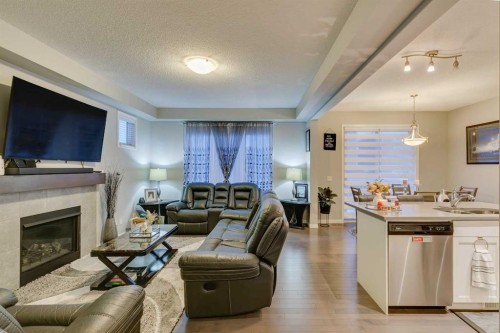 61 Cityscape View Ne, Calgary, AB - Indoor Photo Showing Living Room With Fireplace