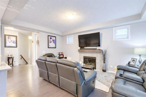 61 Cityscape View Ne, Calgary, AB - Indoor Photo Showing Living Room With Fireplace