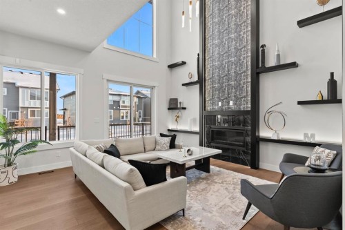 102 South Shore Road, Chestermere, AB - Indoor Photo Showing Living Room