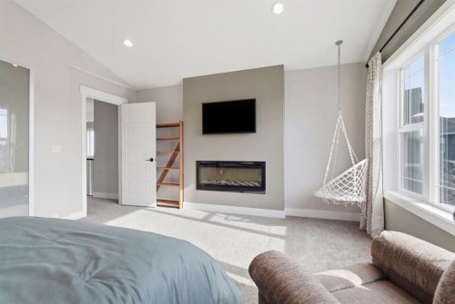 1469 Aldrich Place, Carstairs, AB - Indoor With Fireplace