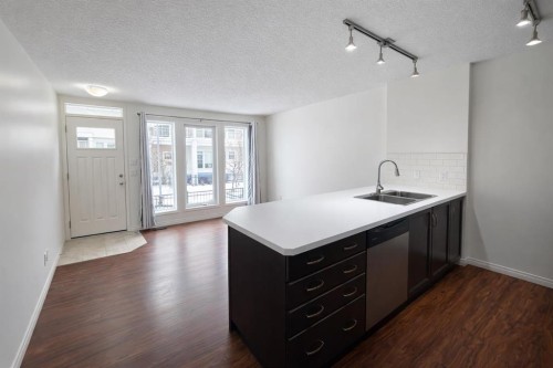 130 Auburn Meadows Walk Se, Calgary, AB - Indoor Photo Showing Kitchen With Double Sink