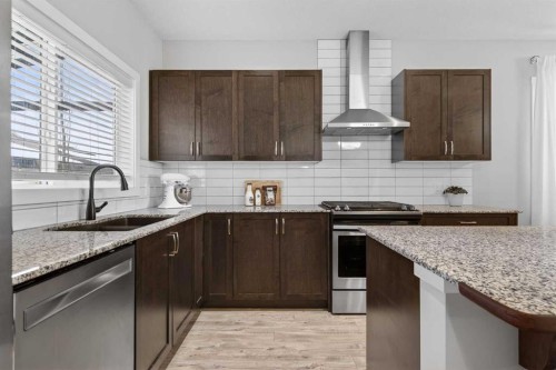 67 Wolf Willow Boulevard Se, Calgary, AB - Indoor Photo Showing Kitchen With Double Sink With Upgraded Kitchen