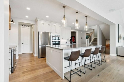 105 Masters Cape Se, Calgary, AB - Indoor Photo Showing Kitchen With Stainless Steel Kitchen With Upgraded Kitchen