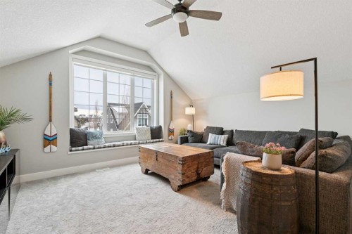 105 Masters Cape Se, Calgary, AB - Indoor Photo Showing Living Room