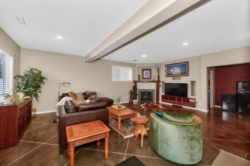 2735 Evercreek Bluffs Way Sw, Calgary, AB - Indoor With Fireplace
