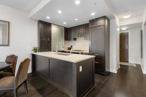 1322-222 Riverfront Avenue Sw, Calgary, AB - Indoor Photo Showing Kitchen With Double Sink