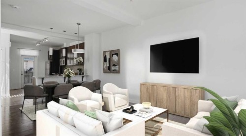 205 New Brighton Row Se, Calgary, AB - Indoor Photo Showing Living Room