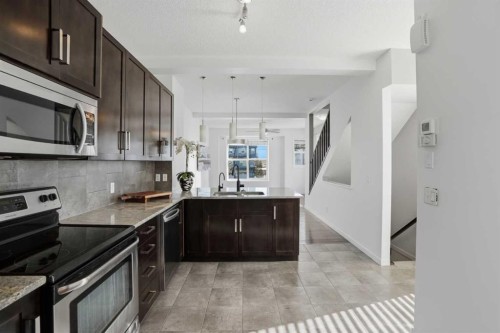 205 New Brighton Row Se, Calgary, AB - Indoor Photo Showing Kitchen With Upgraded Kitchen