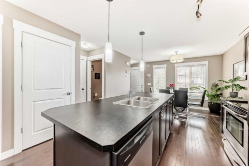 176 Cascades Passage, Chestermere, AB - Indoor Photo Showing Kitchen With Double Sink With Upgraded Kitchen