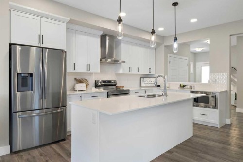 53 Savanna Heath Ne, Calgary, AB - Indoor Photo Showing Kitchen With Double Sink With Upgraded Kitchen