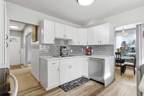 1011 18A Street Ne, Calgary, AB - Indoor Photo Showing Kitchen With Double Sink