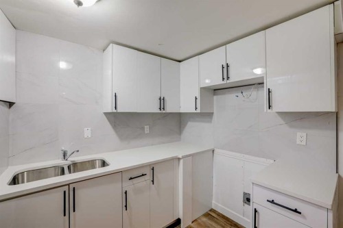 3131 Dover Crescent Se, Calgary, AB - Indoor Photo Showing Kitchen With Double Sink