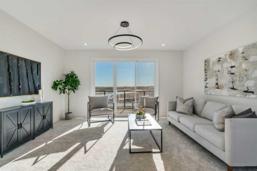 341 Limestone Bay, Balzac, AB - Indoor Photo Showing Living Room