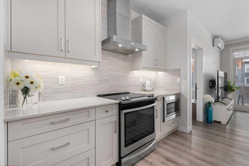 311-200 Auburn Meadows Common Se, Calgary, AB - Indoor Photo Showing Kitchen With Upgraded Kitchen