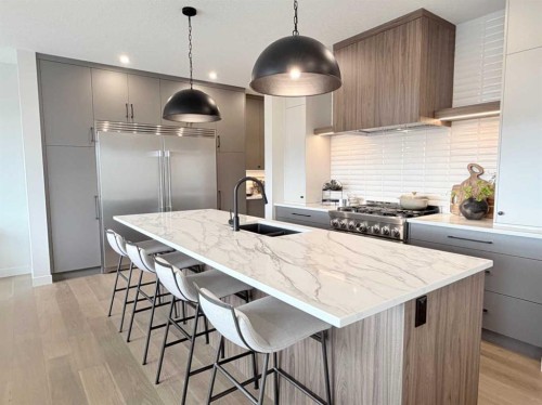 406 Crimson Ridge Place Nw, Calgary, AB - Indoor Photo Showing Kitchen With Upgraded Kitchen