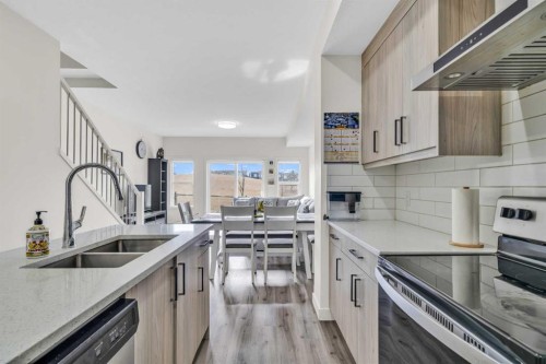 103-116 Saddlestone Heath Ne, Calgary, AB - Indoor Photo Showing Kitchen With Stainless Steel Kitchen With Double Sink With Upgraded Kitchen