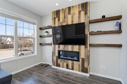 849 Mahogany Boulevard Se, Calgary, AB - Indoor With Fireplace