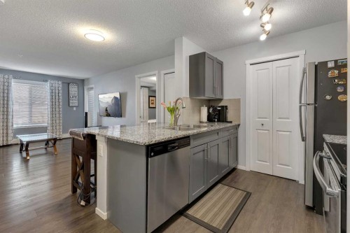 2214-81 Legacy Boulevard Se, Calgary, AB - Indoor Photo Showing Kitchen With Double Sink