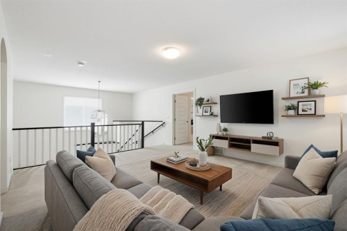 101 Evansborough Green Nw, Calgary, AB - Indoor Photo Showing Living Room