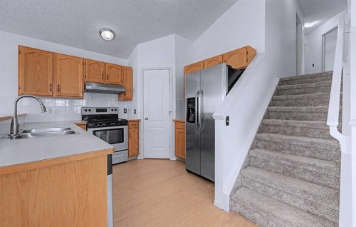 152 Saddlecreek Terrace Ne, Calgary, AB - Indoor Photo Showing Kitchen With Double Sink