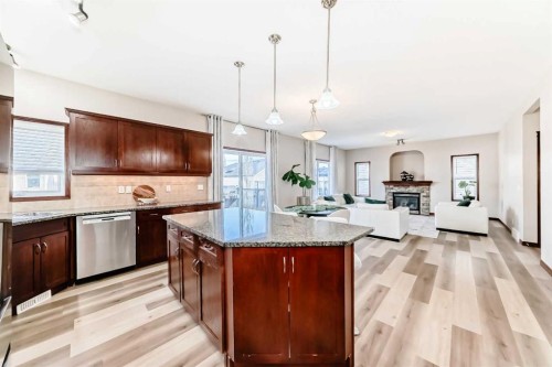 148 Hawkmere Way, Chestermere, AB - Indoor Photo Showing Kitchen With Upgraded Kitchen