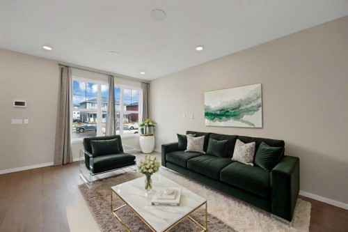 3689 Cornerstone Boulevard Ne, Calgary, AB - Indoor Photo Showing Living Room