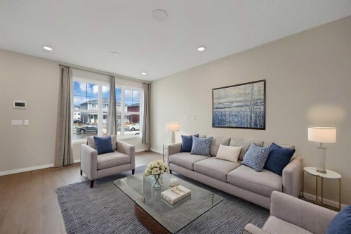 3689 Cornerstone Boulevard Ne, Calgary, AB - Indoor Photo Showing Living Room