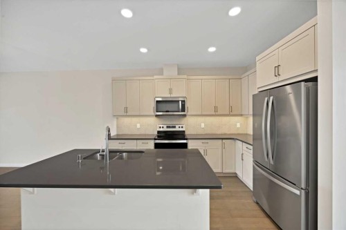 3689 Cornerstone Boulevard Ne, Calgary, AB - Indoor Photo Showing Kitchen With Double Sink