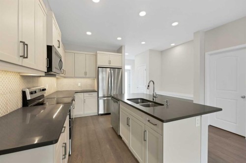3689 Cornerstone Boulevard Ne, Calgary, AB - Indoor Photo Showing Kitchen With Double Sink With Upgraded Kitchen