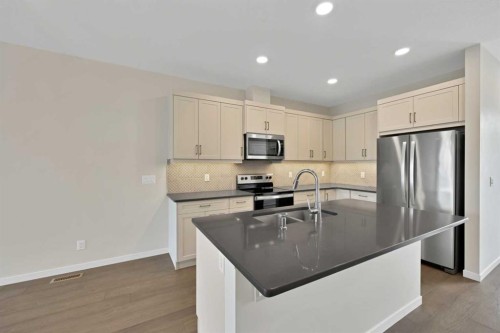 3689 Cornerstone Boulevard Ne, Calgary, AB - Indoor Photo Showing Kitchen With Double Sink