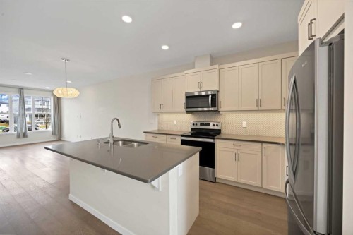 3689 Cornerstone Boulevard Ne, Calgary, AB - Indoor Photo Showing Kitchen With Double Sink With Upgraded Kitchen