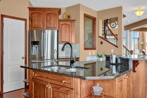 10409 Hamptons Boulevard Nw, Calgary, AB - Indoor Photo Showing Kitchen With Double Sink