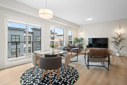 6412-20295 Seton Way Se, Calgary, AB - Indoor Photo Showing Living Room