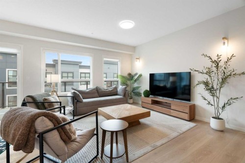 6412-20295 Seton Way Se, Calgary, AB - Indoor Photo Showing Living Room