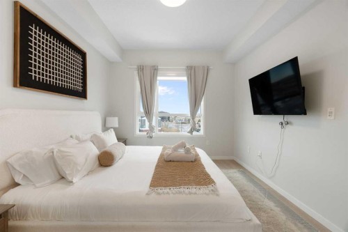 6412-20295 Seton Way Se, Calgary, AB - Indoor Photo Showing Bedroom