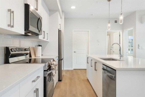6412-20295 Seton Way Se, Calgary, AB - Indoor Photo Showing Kitchen With Upgraded Kitchen