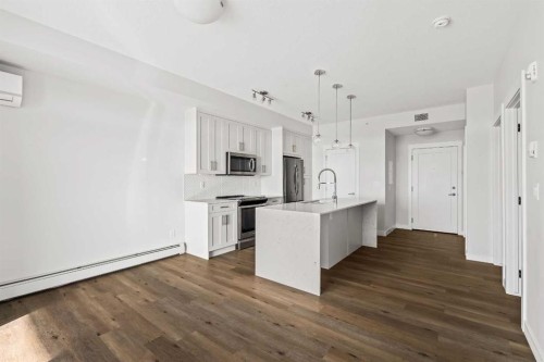 407-300 Auburn Meadows Common Se, Calgary, AB - Indoor Photo Showing Kitchen With Stainless Steel Kitchen With Upgraded Kitchen