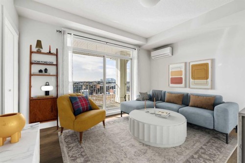 407-300 Auburn Meadows Common Se, Calgary, AB - Indoor Photo Showing Living Room