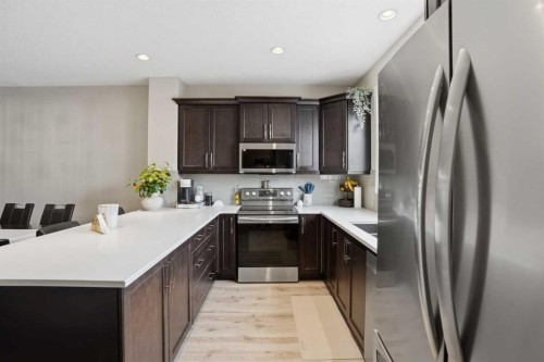 71 Masters Manor Se, Calgary, AB - Indoor Photo Showing Kitchen With Stainless Steel Kitchen With Upgraded Kitchen
