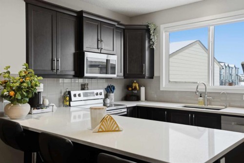 71 Masters Manor Se, Calgary, AB - Indoor Photo Showing Kitchen With Upgraded Kitchen