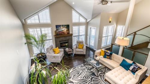 904 Patterson View Sw, Calgary, AB - Indoor Photo Showing Other Room With Fireplace