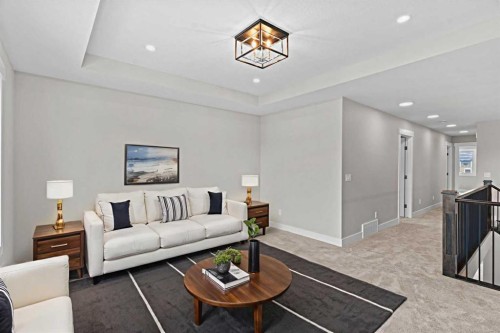 160 Vantage Drive, Cochrane, AB - Indoor Photo Showing Living Room
