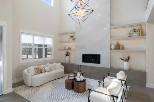 17 Sunvalley View, Cochrane, AB - Indoor With Fireplace