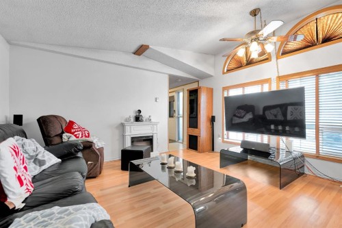 254 Erin Woods Circle Se, Calgary, AB - Indoor Photo Showing Living Room With Fireplace