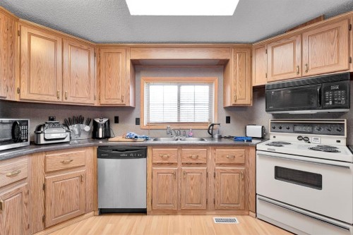254 Erin Woods Circle Se, Calgary, AB - Indoor Photo Showing Kitchen With Double Sink