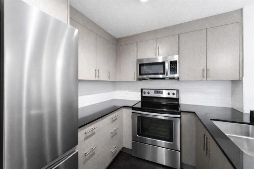 2117-240 Skyview Ranch Road Ne, Calgary, AB - Indoor Photo Showing Kitchen With Stainless Steel Kitchen With Double Sink