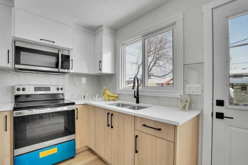 7842 21A Street Se, Calgary, AB - Indoor Photo Showing Kitchen With Double Sink